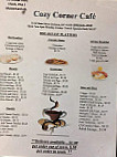 Cozy Corner Cafe menu