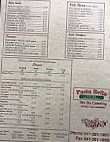 Pasta Bella menu