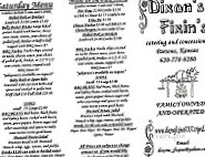 Dixon's Fixin's menu