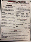 Tremont Cafe Creamery menu