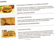 Tim Horton's menu