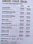 Ali Baba menu