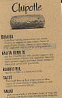 Chipotle Mexican Grill menu