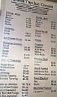 Round Top Ice Cream menu