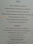 La Chaumiere menu