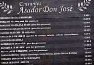 Asador Don Jose menu