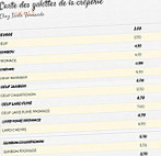 Chez Tante Fernande menu