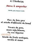 A L'Ardoise menu