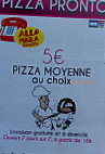 Allo Pizza Pronto menu