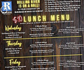 Rolling River Bistro menu