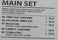 Naked Japan menu