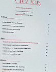 Chez Nous menu