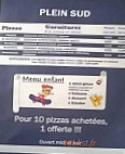 Plein Sud menu