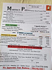 Martha's Pizza menu