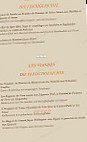 Auberge de la Foret menu