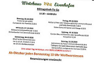 Wirtshaus Eisenhofen menu