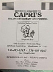 Capris Pizza menu