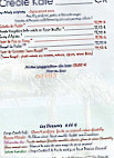 Créole Kafé menu