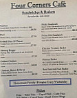 Four Corners Cafe menu