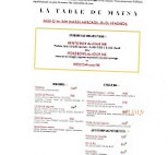 La Table De Maina menu