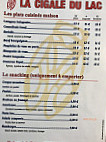 La Cigale Du Lac menu