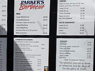 Parker's Barbecue Restaurant menu