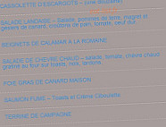 La Changerie menu