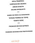 Auberge Le Semnoz menu