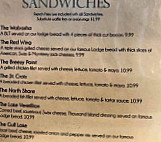 Pearl Lake Lodge menu