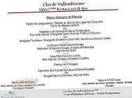 Le Clos de Vallombreuse menu