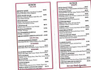 Swiss Chalet Bakery Cafe menu