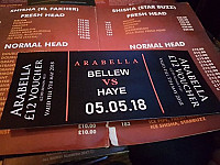 Arabella Lounge menu