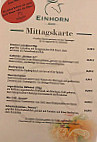 Einhorn Restaurant Bar menu