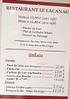 Le Lacanau menu