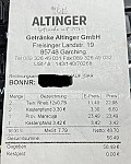 Getränke-Altinger GmbH menu