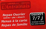 L'antrainais menu