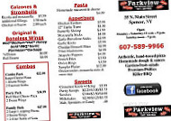 Parkview Pizzeria menu