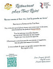 Aux Trois Roses menu