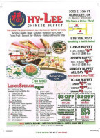 Hy-lee Chinese Buffet menu