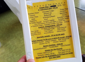 Texas Pie Co menu