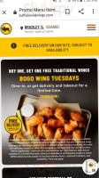 Buffalo Wild Wings menu