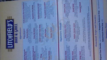 Litchfields And Grill menu