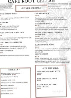 Cafe Root Cellar menu