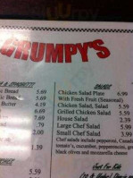 Grumpy's Pizza menu