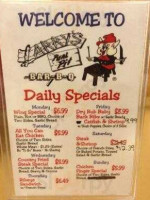 Larry's Real Pit -b-q menu