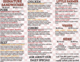 Freedom Farms Sandwich Shop menu