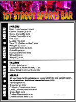 1st Street Sports menu