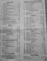 Mings Flavor Chinese menu