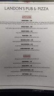 Landon's Pub And Pizza menu