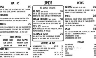 Dos Gringos Mexican Kitchen menu